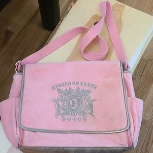 Juicy Couture Pink Velour Diaper Bag